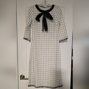 Dainty Jewells Black and White Checkered Long Sleeve Dress
